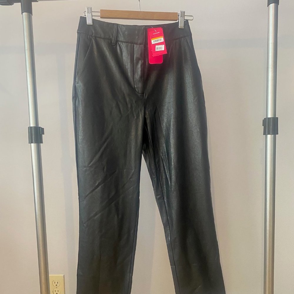 Commando Crop Tapered Faux Leather Trousers, Size Small